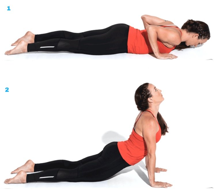 Exercícios de alongamento, pose de ioga, cobra