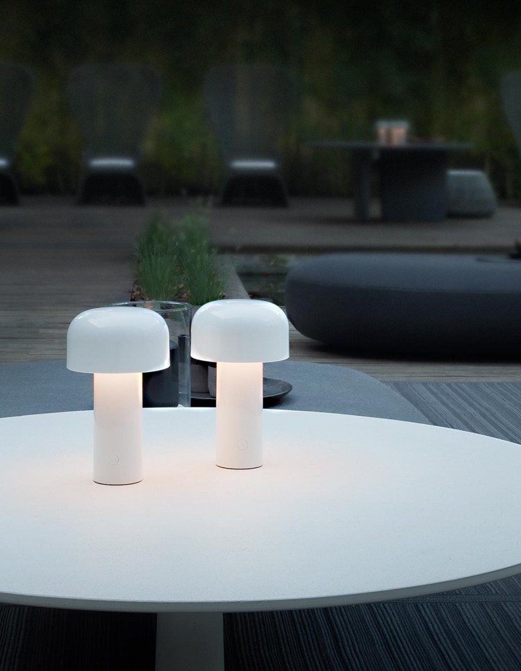 Candeeiro de mesa led exterior branco à prova de intempéries