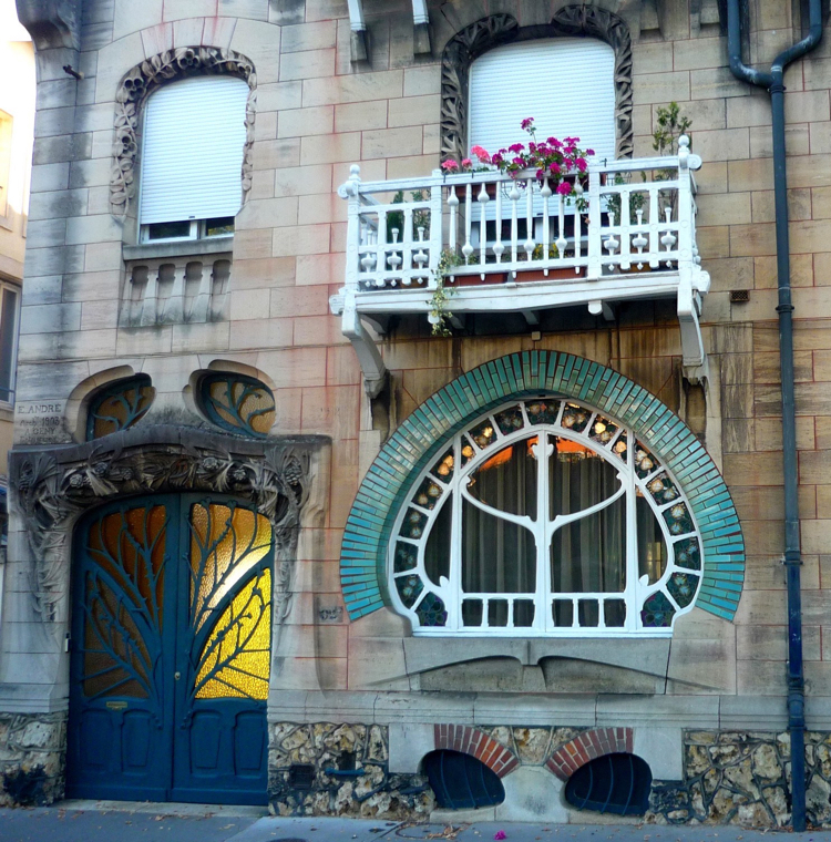 Janela da porta de arquitetura Art Nouveau