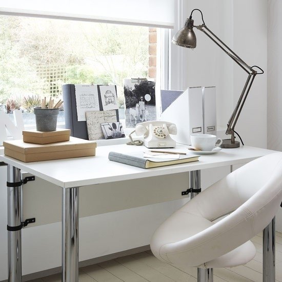 Viver idéias home office branco moderno estilo mix cadeira