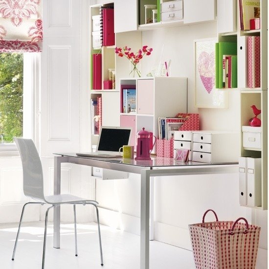 Living Ideas home office branco - acessórios modernos simples