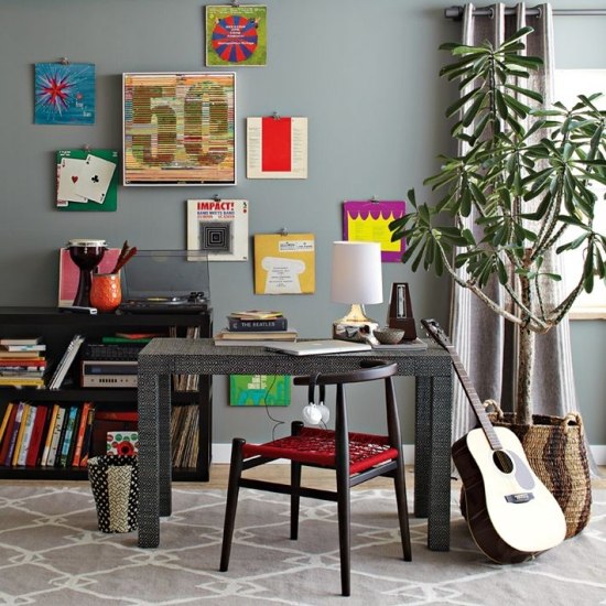 Viver ideias escritório em casa cadeira moderna colorida de madeira