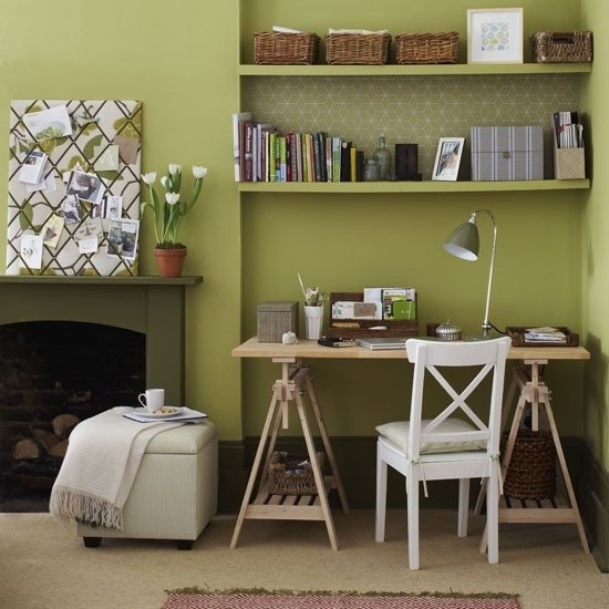 Living ideas home office mobiliário verde claro-retro chique