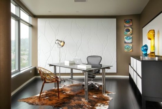 Viver ideias Home Office - branco bege-marrom cinza-design moderno