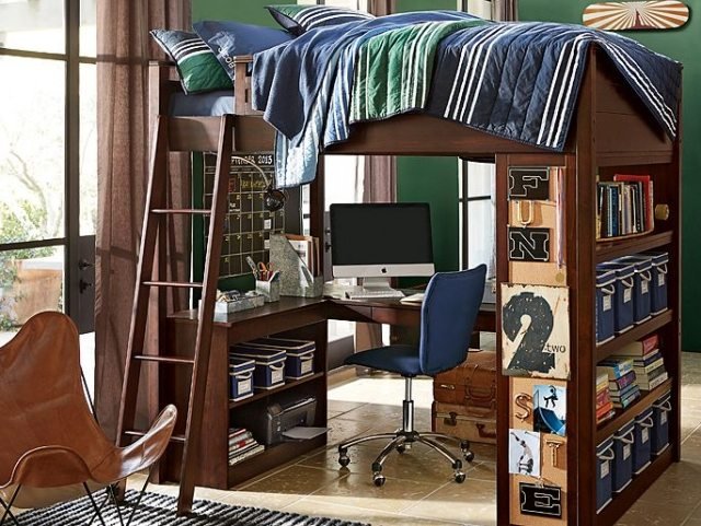 Idéias-quarto-jovem-design-verde-pintura-capacho-listras-preto-branco