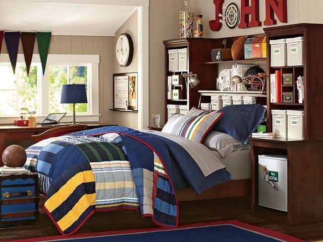 quarto infantil-design-armário-armazenamento-cestas-parede-cor-neutro-cinza