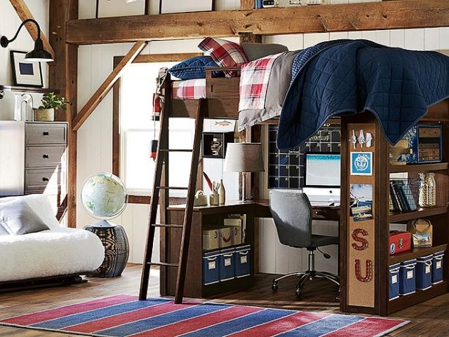 Mobília-quarto-jovem-interior-idéias-para-quarto-de-meninos-cama-loft-escrivaninha