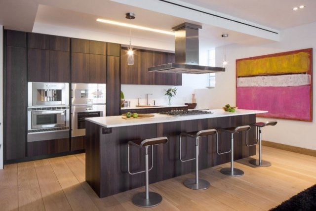 Idéias criativas para design de interiores de apartamento de cobertura de cozinha de design moderno