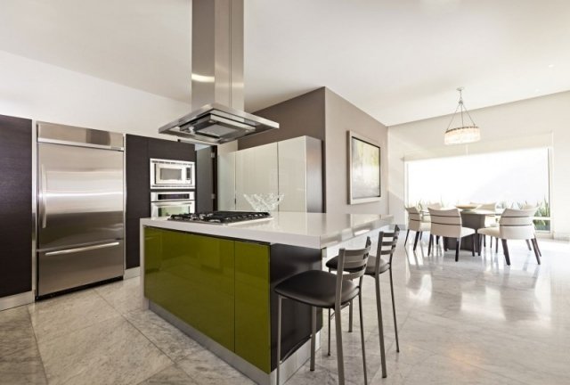 design de cozinha em aço inoxidável variantes de cores frentes de laca - soluções de cozinha modernas - detalhes individuais