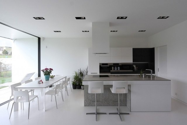 Design sólido cozinha única cozinha modular mesa de jantar bancos de bar estrutura de metal