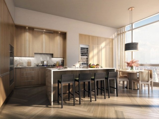 copa cozinha, mobília moderna, frentes de madeira, parquet, soalho
