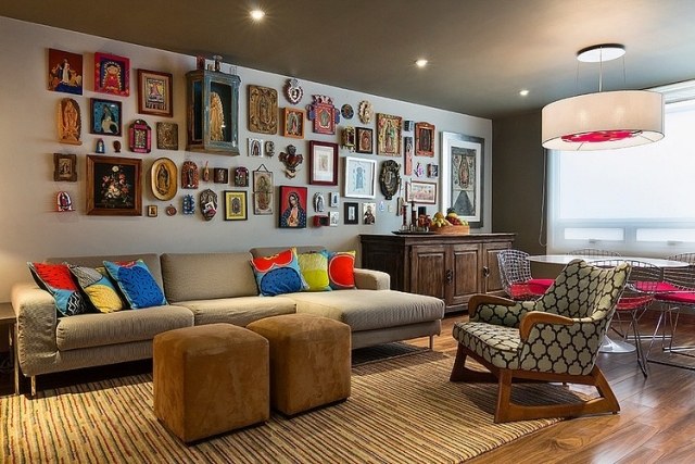 piso de tábuas de parquete estilo de mobiliário decoração de parede retro eclética moldura