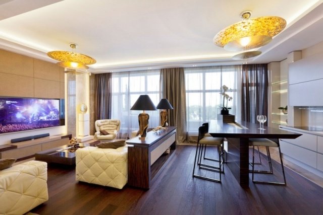 sala de estar luxuosa mobília cozinha mesa de jantar