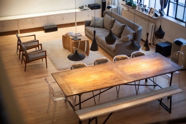 Pisos em parquet e de tábuas combinam com qualquer mobiliário industrial chique