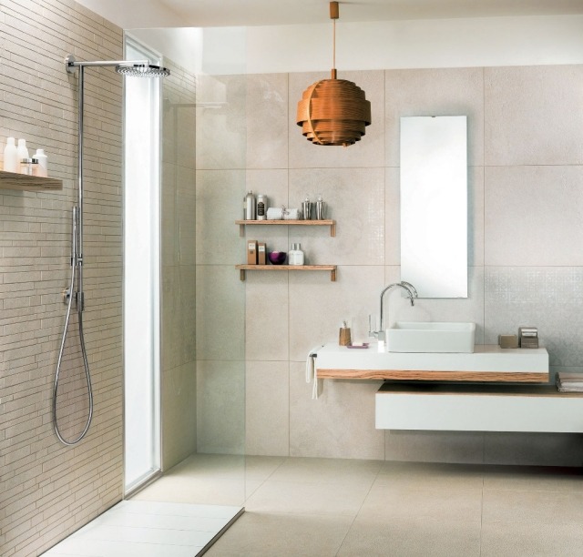 Laboratório 21 ideias de design de banheiro de pequenas salas de azulejos de cor creme
