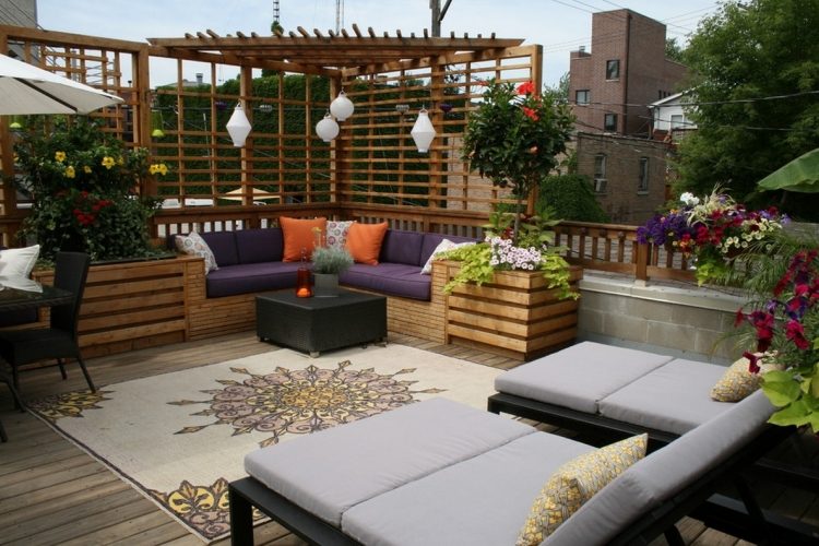 terraço-design-jardim-dicas-grades-madeira-flores-plantas-decorar-cama-tapetes