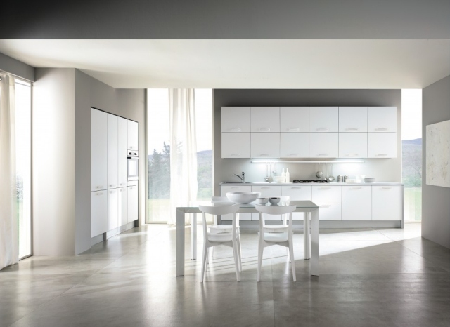 estilo interior minimalista móveis de cozinha brancos tendências de estilo de vida na ilha