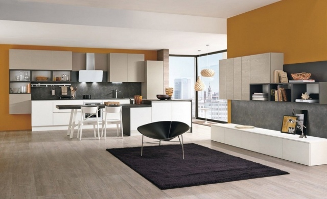ideias de design bloco de cozinha parede traseira cores escuras design moderno