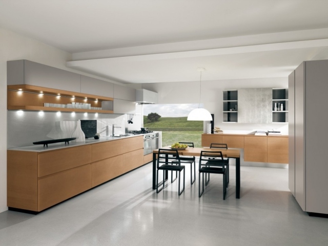 armários de cozinha com mecanismo de madeira parecem design italiano de alta qualidade