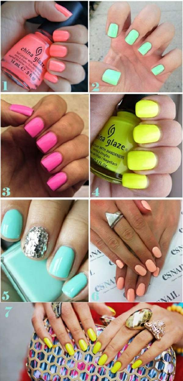 Tons pastel sinalizam design de unhas