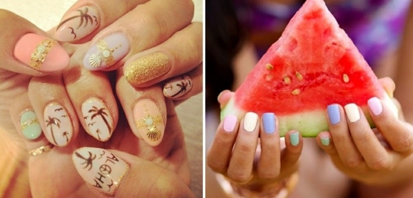 Bege Glitter Nail Polish Island férias Fruit Nail Designs