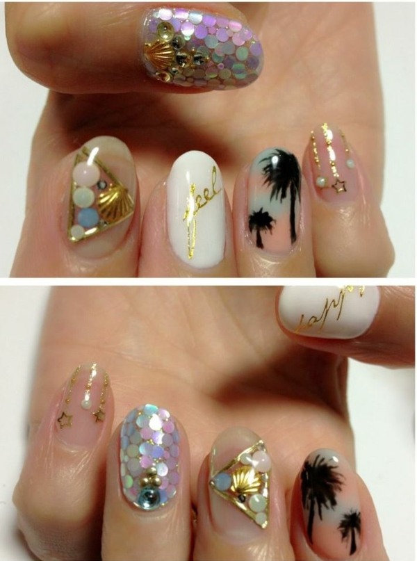 Nail-design-snow-white-with-inscrição-glitter-unhas-esmalte