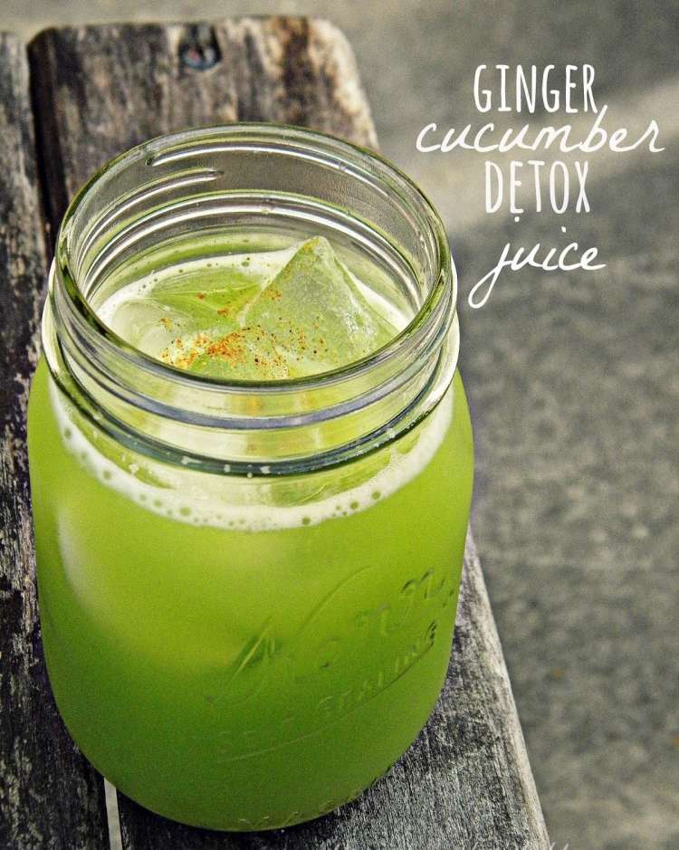 receitas de desintoxicação -bebidas-tratamento com suco-pepino-gengibre