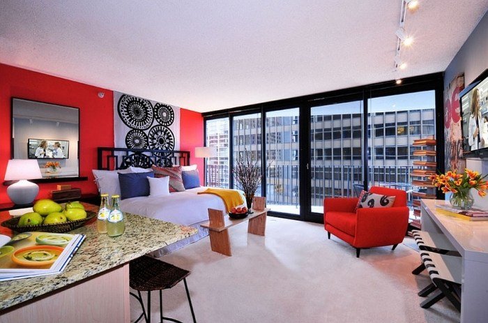 quarto-parede-design-em-vermelho-decorações-relax-poltrona-estofado