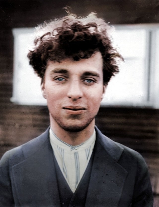 fotos coloridas Charlie Chaplin 1916 27 anos