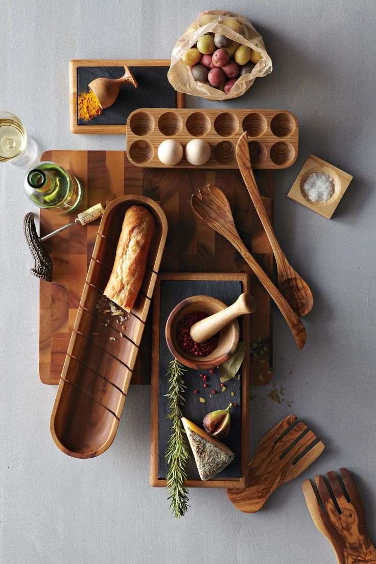 acessórios para casa-madeira de oliveira-cozinha-tábua de cortar-tigela-porta-ovos-colher