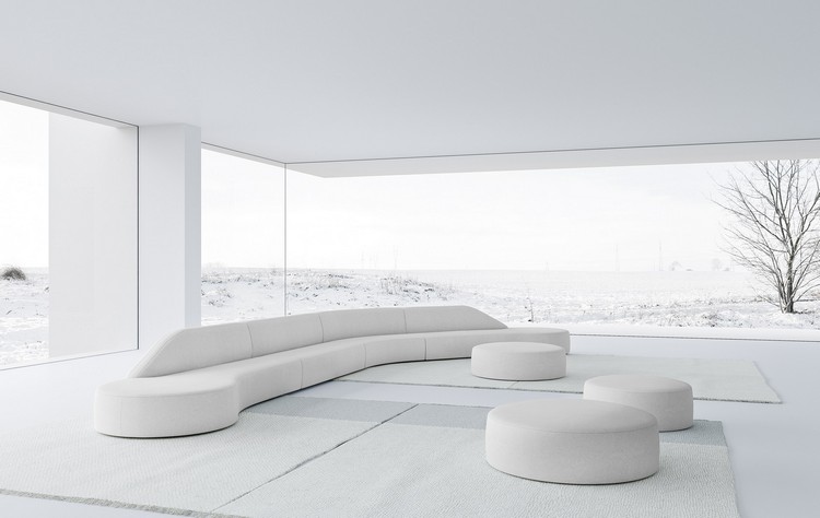 mobiliário-design moderno-2015-sala-sofá-branco-banquinho-GUEST-sofá-La-Cividina