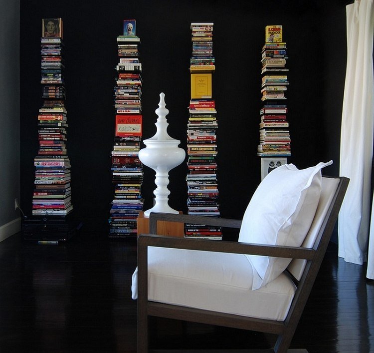 Pilha de livros decoração ideia apartamento Decoração com livros