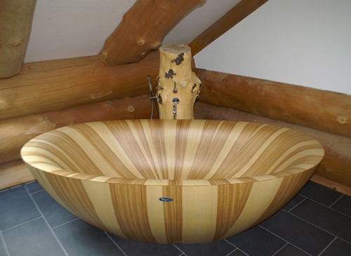 Laguna Pearl banheira de madeira design oval aLegna