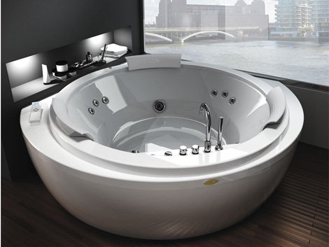 banheira de canto jacuzzi oval Nova branco