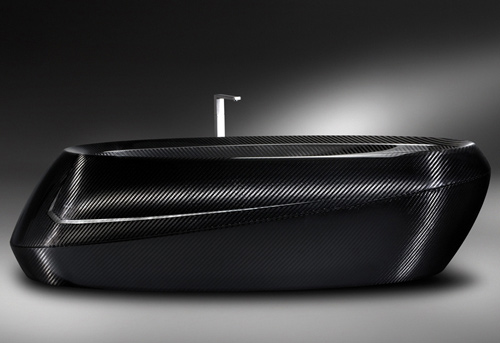 Banheiras com design moderno em fibra de carbono Corcel assimétrica