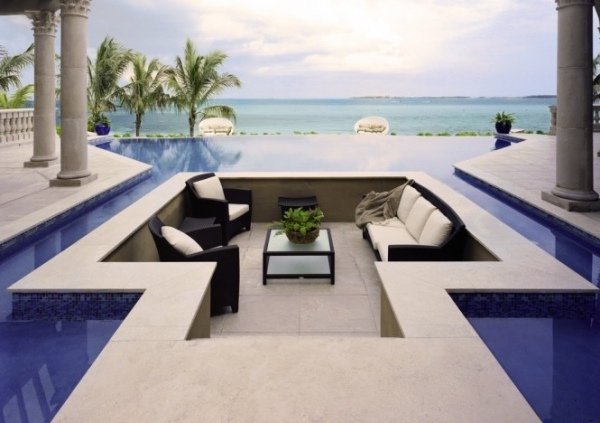 Design de móveis de sala de vime para pátio de piscina com design ao ar livre