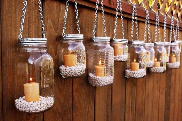 Lanternas, você mesmo, faça suas próprias idéias - vidros, velas, pilares