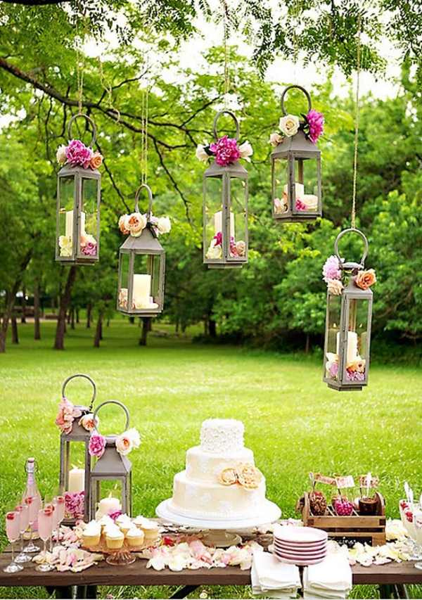 decoração de mesa de festa de jardim iluminação primavera verão lanternas flutuantes