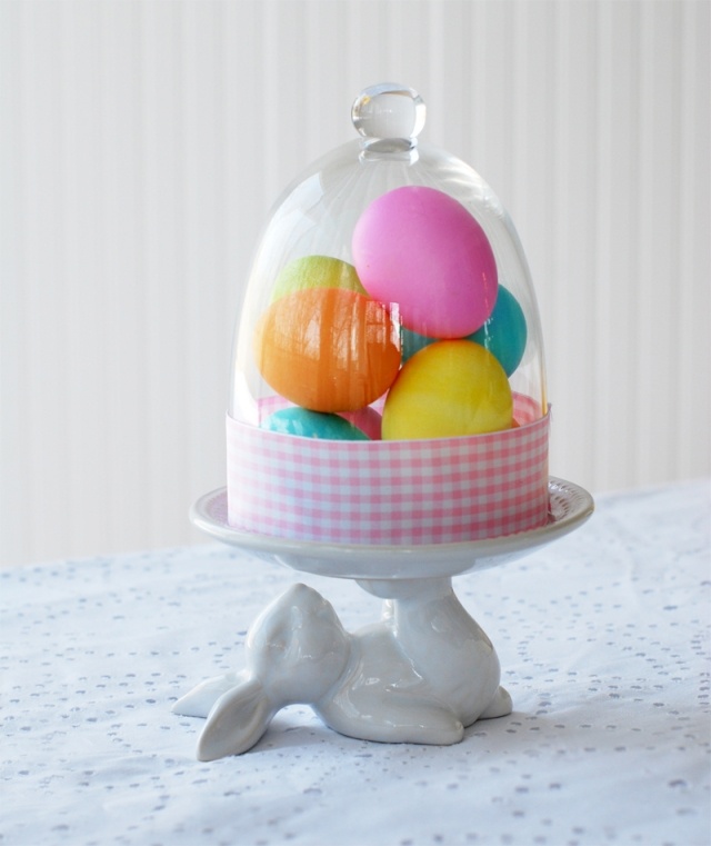 decoração de páscoa mesa bolo carrinha coelho redoma pintada de ovos