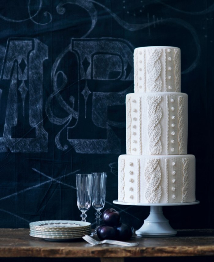ideias-para-bolo-de-casamento-decoração-rústica-casamento-padrões de tricô