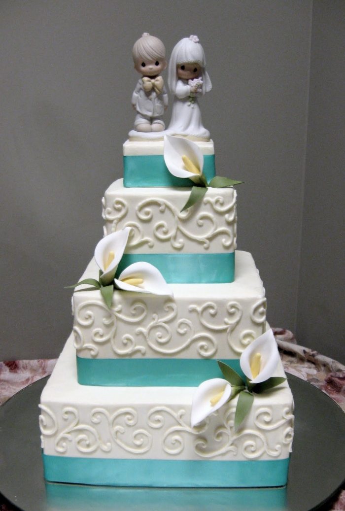 Figuras de bolo de casamento-bolo-de-casamento-multi-camadas-decoração-bolo-calla