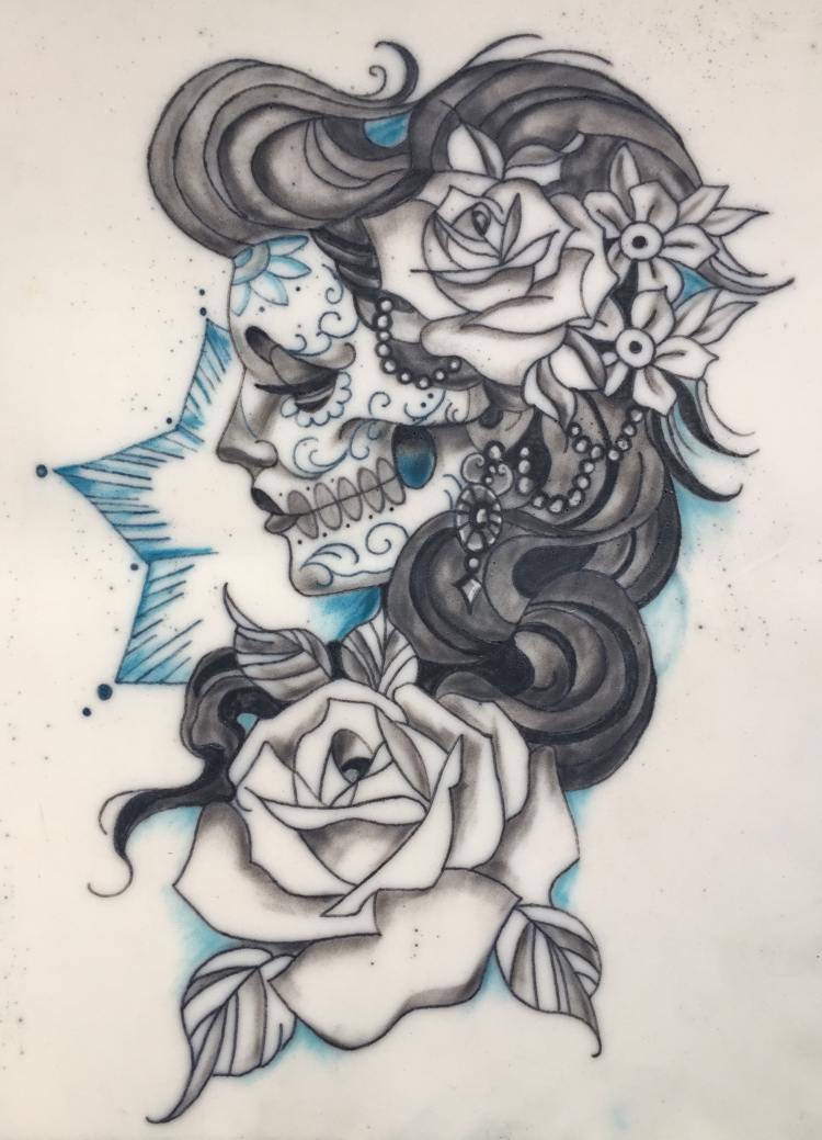 tattoo-templates-mexican-skull-woman