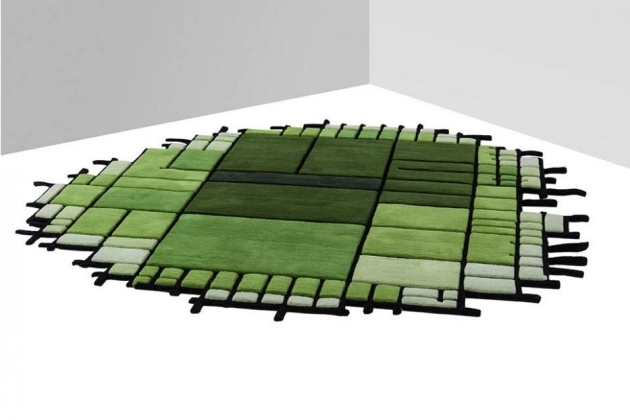 nodus tapete verde formas geométricas assimétricas