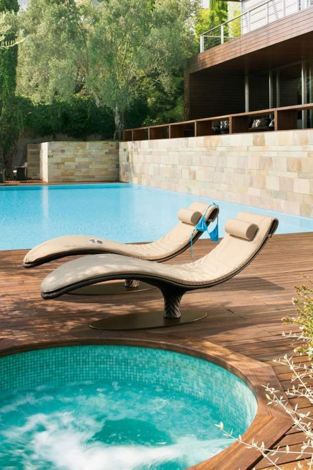 espreguiçadeira de jardim design piscina solar CARIBE Roberti Rattan