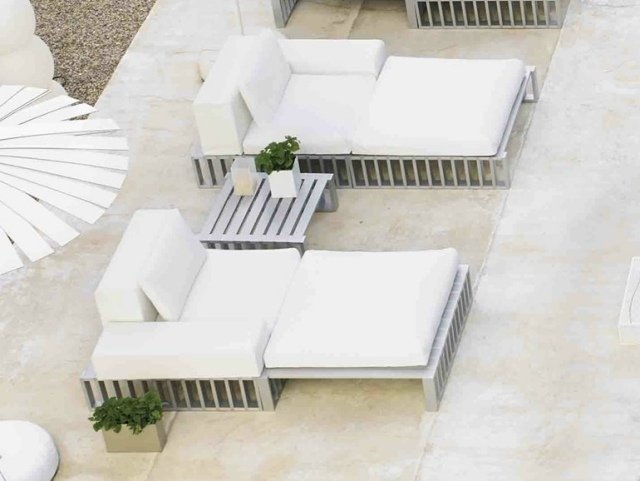 Espreguiçadeiras de jardim design moderno terraço branco DOCKS GANDIA BLASCO