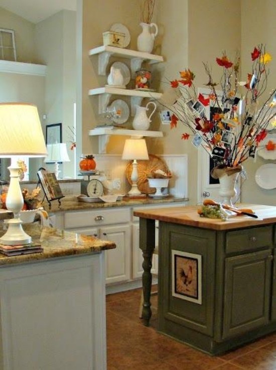 faça você mesmo ideias para decoração de outono no interior da cozinha