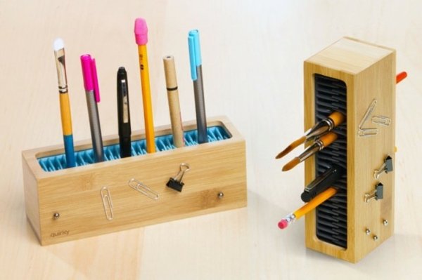 Caixa de madeira para caneta esferográfica acomodar clipe