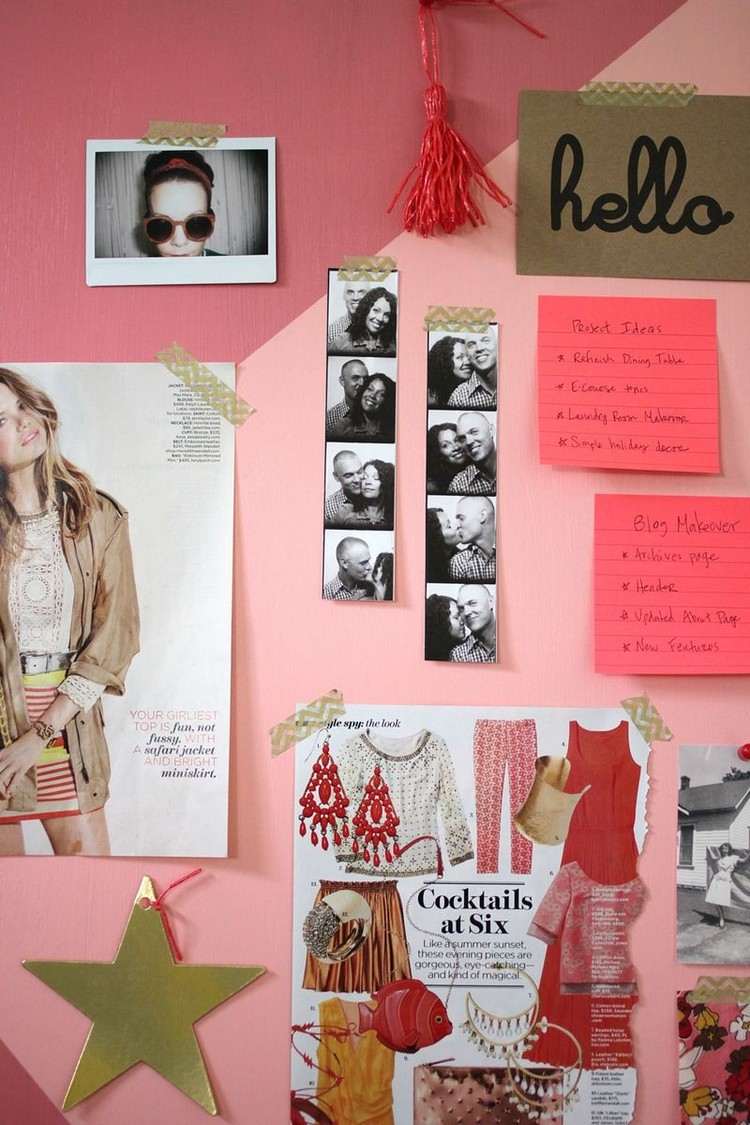 ideias legais para mexer no quarto-menina-motivação-parede-rosa-washi-tape