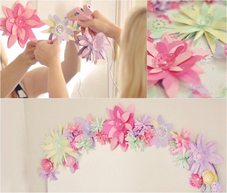 cool-tinker-ideas-paper-flowers-room-decoration-frameless-mirror