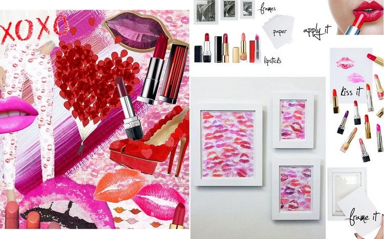 cool-tinker-ideas-teen-girls-mural-labial-prints-white-pictures-frames